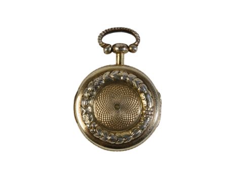 GEORGE III SILVER-GILT WATCH FORM VINAIGRETTE, by Samuel Pemberton, Birmingham, 1790, engine turned centre within a foliate s
