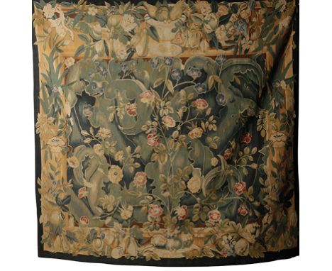 A GOOD 18TH CENTURY AUBUSSON FRENCH HANGING TAPESTRY with all-over floral design. 185.5cm x 190.5cm 