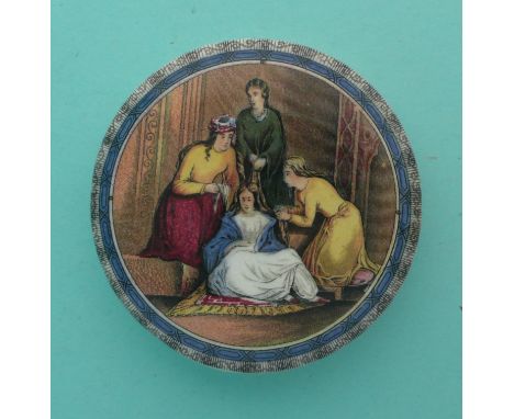 The Bride (97).* Ex Mortimer collection, lot 108A.(potlid, pot lid, Prattware, Staffordshire).