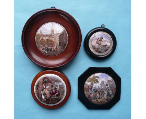 French Street Scene (312) The Faithful Shepherd (309) The Fishbarrow (58) and The Village Wedding (240) each framed (4).(potl