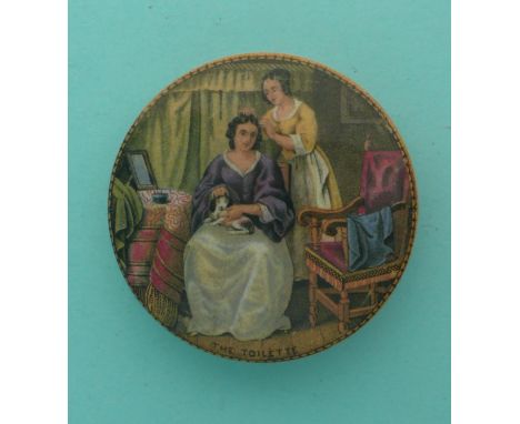 The Toilette (102).* Ex Tebbs collection, lot 280.(potlid, pot lid, Prattware, Staffordshire).