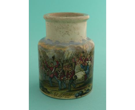 The Fall of Sebastopol (78) small restored chips to foot and restored rim.(potlid, pot lid, Prattware, Staffordshire).