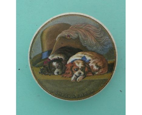 Pompey and Caesar (271).* Ex Mortimer collection, lot 185B.(potlid, pot lid, Prattware, Staffordshire).