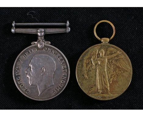 First World War pair of medals, 1914-1918 British War Medal and Victory Medal (2115 DVR. J.L. HARVEY. A.S.C.) records show Dr