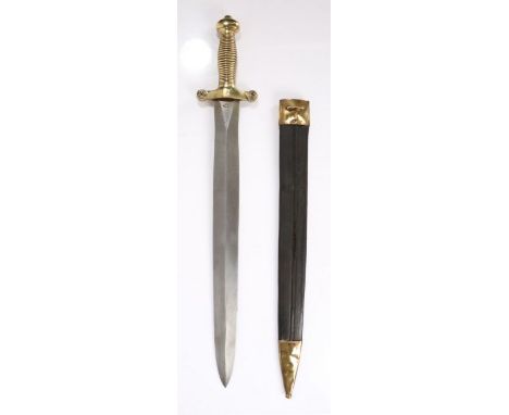 French Model 1831 Foot Artillery Sword, made at the Talibot (Thiebaut) Arsenal, Paris, double sided steel blade with maker st