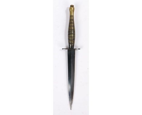 Second World War variant 2nd Pattern Fairbairn Sykes Fighting Knife, a scarce 'ribbed and beaded' example, so called because 