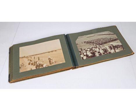 Early 20th century military photograph album circa 1902-5, the photographs appear to be mainly of Officers and soldiers of th