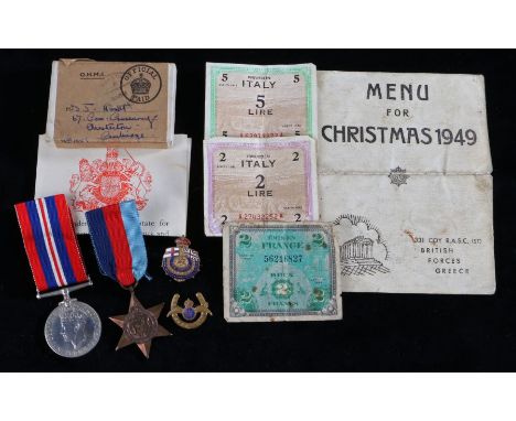 Second World War grouping , 1939-1945 Star and 1939-1945 British War Medal in original box of issue addressed to S.J. Hurst, 