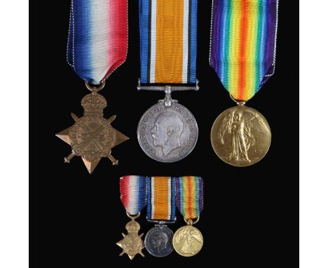 First World War Somme casualty trio of medals, 1914-15 Star (48827 CPL. A.R. JOHNSON. R.E.), 1914-1918 British War Medal, and