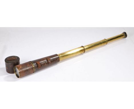 First World War British army Sighting Telescope by Aitchison of London "The Target" four draw telescope, with leather mounted