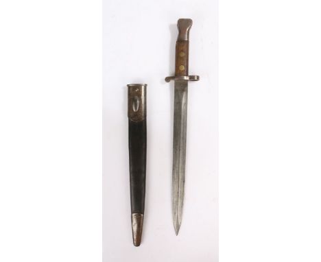 British Pattern 1888 Mk1 Type 2 sword bayonet, Enfield maker and inspection marks with broad arrow on one side of ricasso, cr