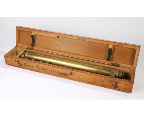 First World War British Gun Sight by Ross, maker and serial number 54245 marked on tube, held in fitted case with key and ext
