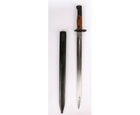 Belgian M1924 Sword Bayonet, for use with M1924 and M1930 Short Rifles produced by FN for export, steel single fullered blade