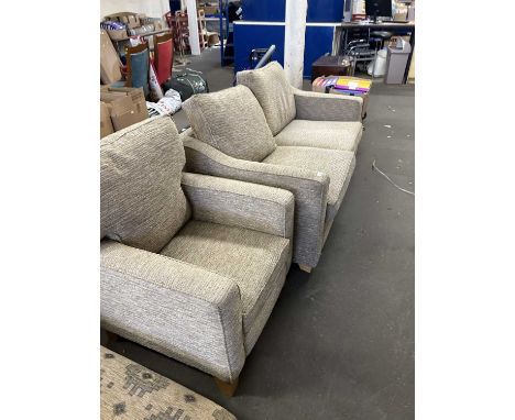Two seater sofa and matching armchair and foot stool