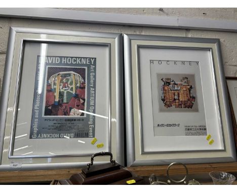 Two reproduction Hockney prints , framed