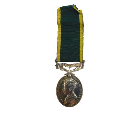 A Territorial Efficiency Medal, awarded to J.H. Chilton, Royal Army Ordnance Corps, George VI to the obverse.