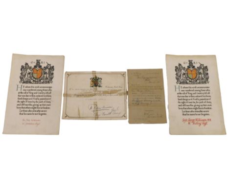 A WWI certificate regarding the award of The Military Medal for Gallantry, to 240112 Corporal G.E.Wilkinson 1/5th battalion W