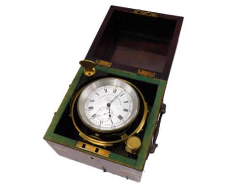 A Victorian two-day marine chronometer by Parkinson &amp; Frodsham London, the silvered dial with subsidiary seconds and numb