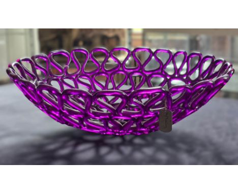 Tom Dixon (b1959) British Designer. A large 'Fresh Fat ' Bowl.  circa 2003. Woven purple acrylic moulded into a large circula