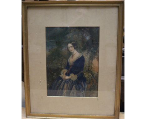 George Baxter Print " The day before Marriage. Circa 1884Hand coloured lithograph Aperture14inch x  10.5inch   