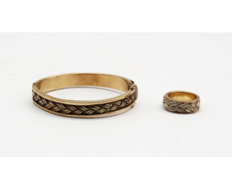 Selection of 9ct Gold Jewellery.  To include a 9ct Gold Knot Design Half Hinged Bangle with and a 9ct Gold Knot Design Band  
