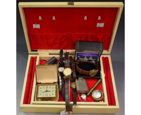 Watches - an Accurist watch; others; a cigarette lighter; etc