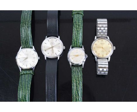 A gent's Regency steel cased manual wind wrist watch circa 1960s, case dia. 35mm, together with one other by Le Cheminant hav