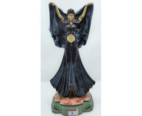 An Art Deco style resin figure of a lady, height 37cmAppears in good condition, no apparent damage or restoration.