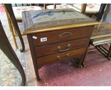 Tapestry seated chest stool