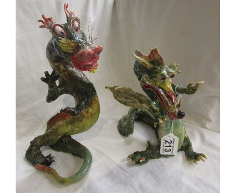 2 ceramic dragons