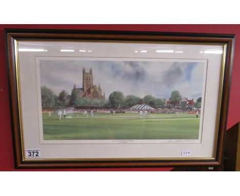 Signed Terry Harrison print - The County Ground Worcester