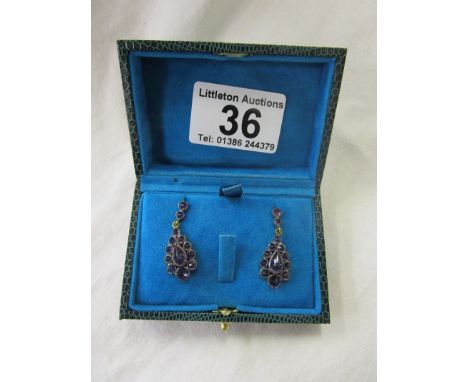Pair of amethyst drop earrings
