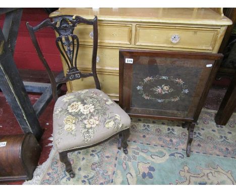 Bedroom chair and tapestry firescreen