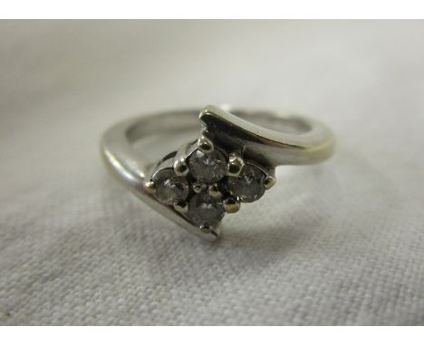 White gold 4 stone diamond ring