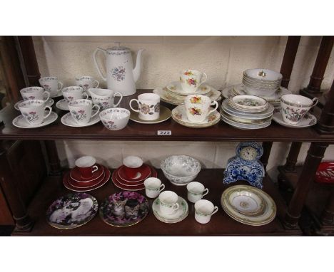 2 shelves of china to include Royal Worcester &amp; Alfred Meakin