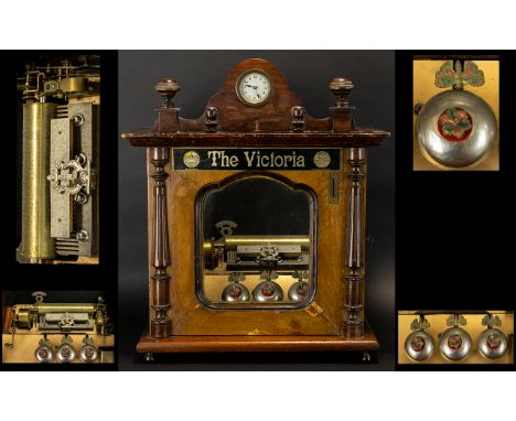 The Victoria Penny Slot Cylinder Table Top Music Box,  by B.H.Abrahams of St Croix, Switzerland., circa 1900, The 6½ cylinder