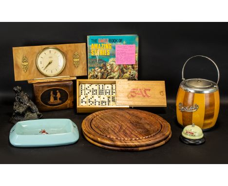 A Mixed Lot Of Collectables To Include A Ring For Rations Dads Army Table Bell, Biscuit Barrel, The Eagle Book Of Amazing Sto