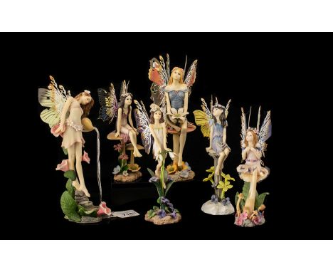 A Collection of Six Hand Made Fairy Resin Figures by Michael Talbot, including Abigail, Sun Kissed, The Winter Fairy and The 