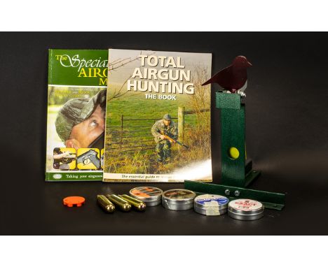 Cast Metal Knock Over Airgun Target. Together with two books 'The Specialist Airgun Manual and 'Total Airgun Hunting', Togeth