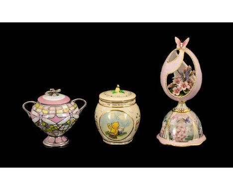 A Collection of Three Ardleigh Elliott Music Boxes 'Take Time To Love', 'Silken Wings', and 'Dazzling Dogwood'. All with orig