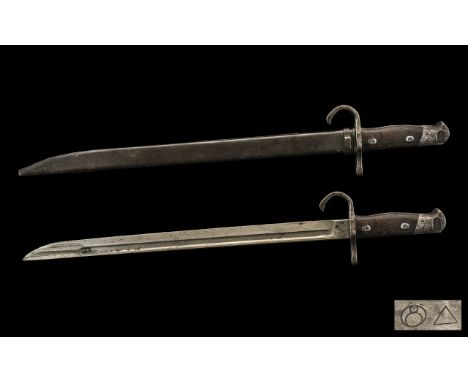 Japanese Model 1897 Bayonet And Scabbard, Overall Length 20.5 Inches.