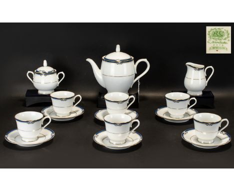 Noritake Impression Teaset. design no P576. Comrpisiing of a teapot, sugar bowl, milk jug and 6 cups and saucers. Featuring a