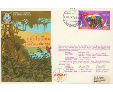 RAFES SC7a Escape from SE Asia Flown FDC (Royal Air Forces Escaping Society) with 75 Thailand Stamp Postmarked Bangkok GPO 10