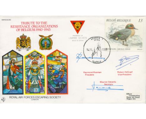 RAFES SC40gc Secret Army Cachet Special Signed Cover Tribute to the Resistance Organizations Flown FDC (Royal Air Forces Esca