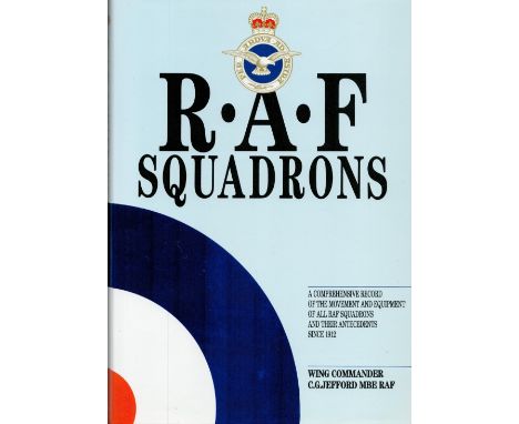 R. A. F. Squadrons by Wing Cmdr C G Jefford MBE Hardback Book 1988 First Edition published by Airlife Publishing Ltd. Good co