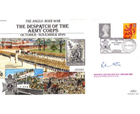 General Sir Roland Guy signed FDC The Anglo-Boer War The despatch of the army corps October - November 1899. 2 stamps 1 postm