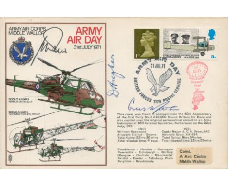 D. Hughes signed FDC Army Air Corps Middle Wallop Army Air Day 31st July 1971. Flown by Army Parachute Assn. Netheravon and C
