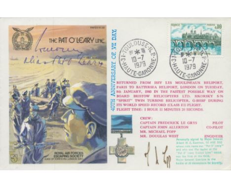 RAFES SC22bA1 Special Pilot Signed Cover Reflown The Pat O'Leary Line Flown FDC (Royal Air Forces Escaping Society) with 0.80