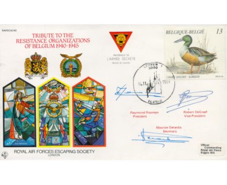 RAFES SC40ga Secret Army Cachet Special Signed Cover Tribute to the Resistance Organizations Flown FDC (Royal Air Forces Esca