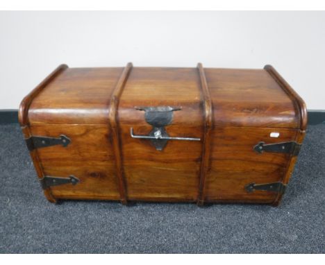 A metal bound trunk 